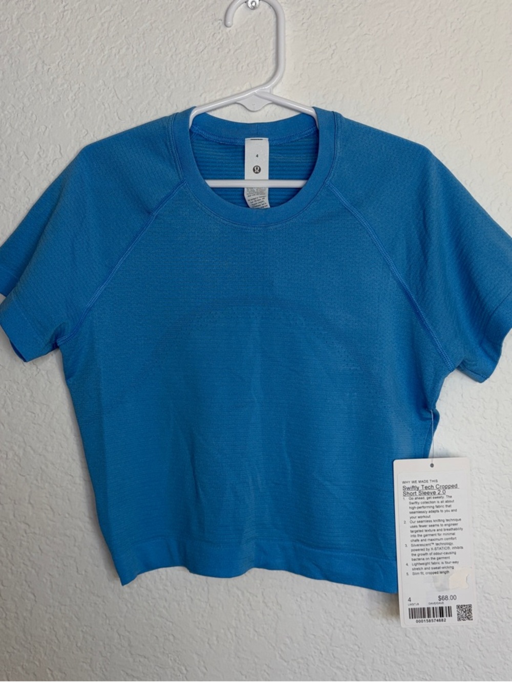 lululemon athletica Swiftly Tech Cropped Short Sleeve 2.0 in Ocean Wave